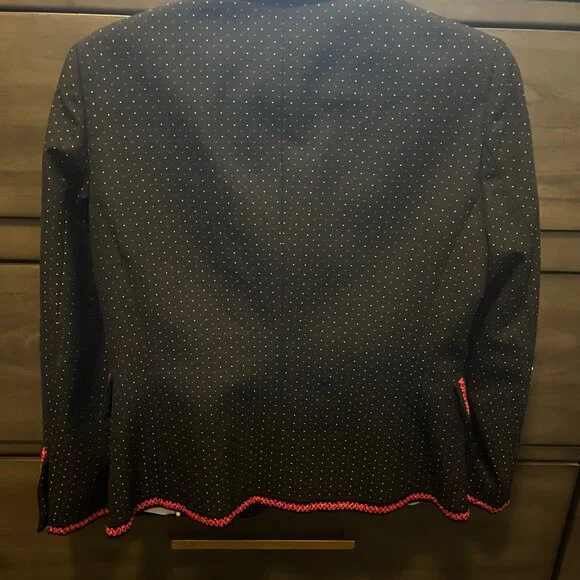 Gucci Navy Blue Dotted Contrast Trim Detail Blazer - Picture 2 of 5